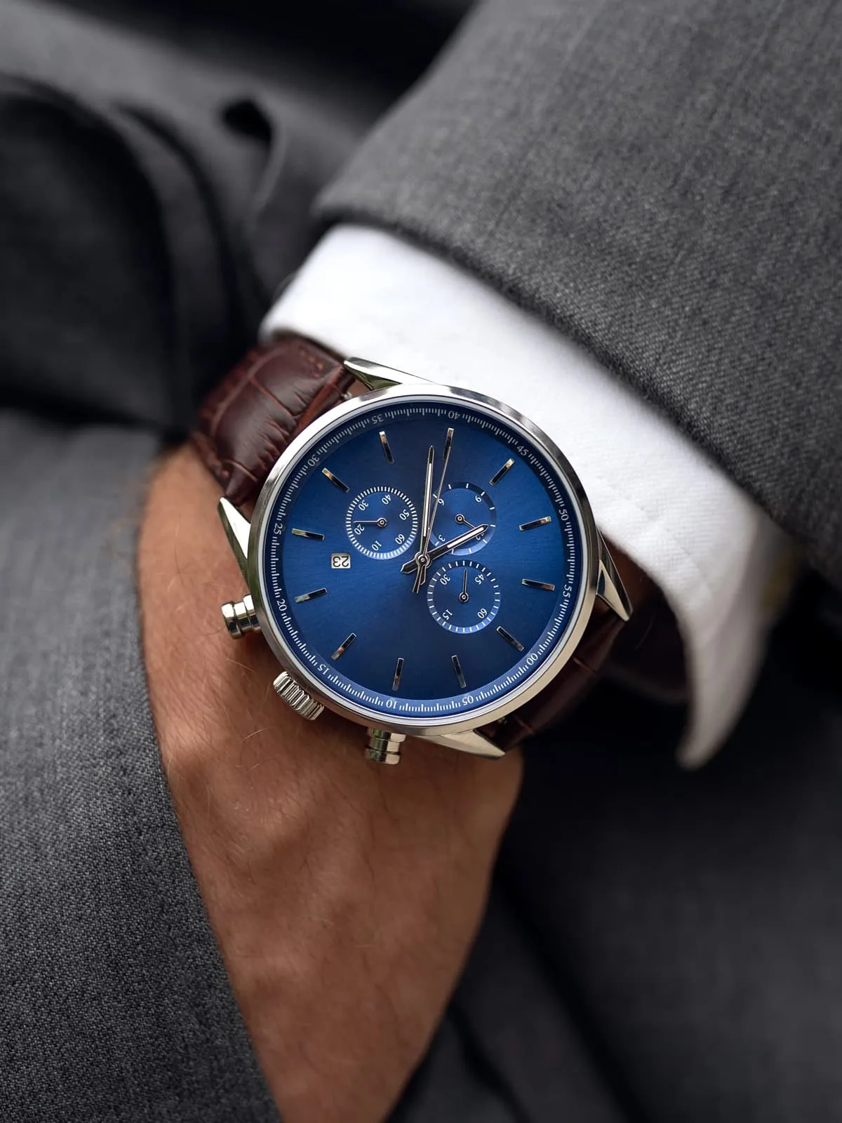 The Chrono S200 - Blue/Leather - obrazek 2